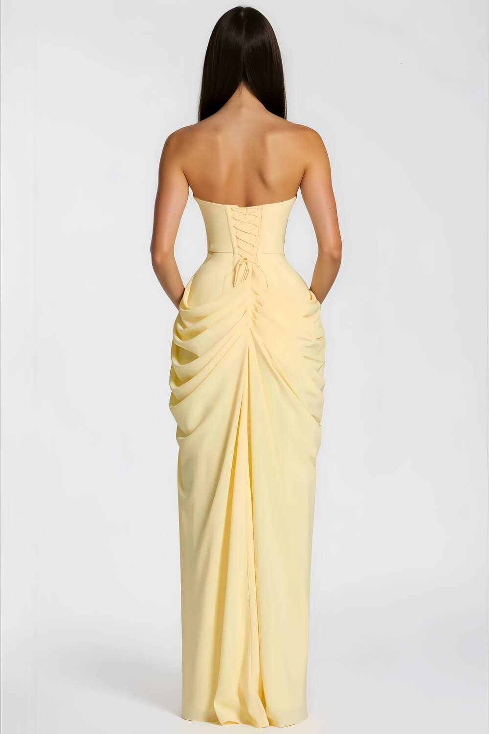Azalée Strapless Draped High-Slit Maxi Dress - Celeste Ricci
