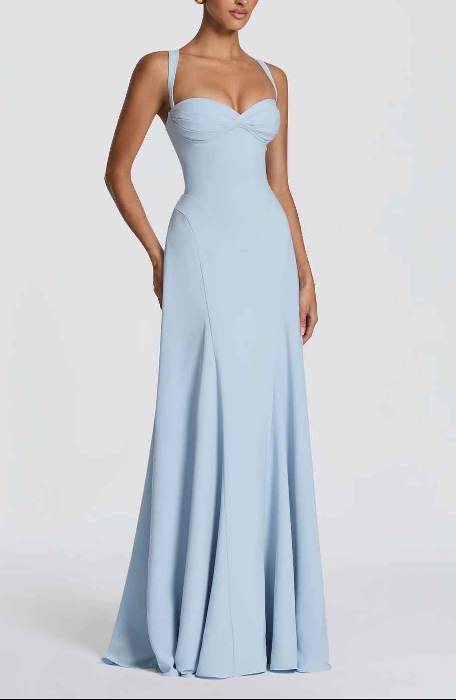 Anora Sweetheart Neck Fitted Maxi Formal Dress - Butter Yellow - Celeste Ricci