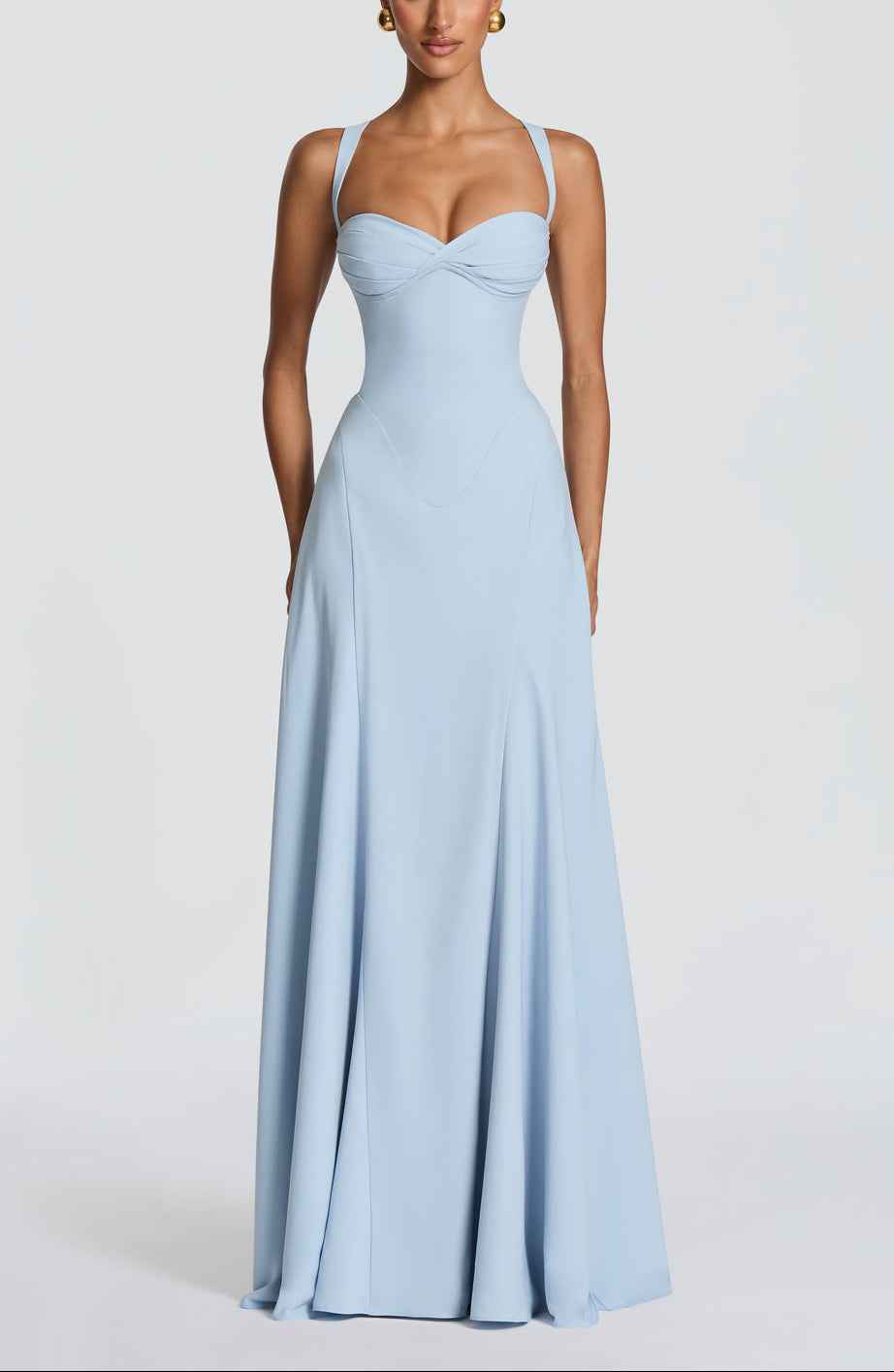 Anora Sweetheart Neck Fitted Maxi Formal Dress - Butter Yellow - Celeste Ricci