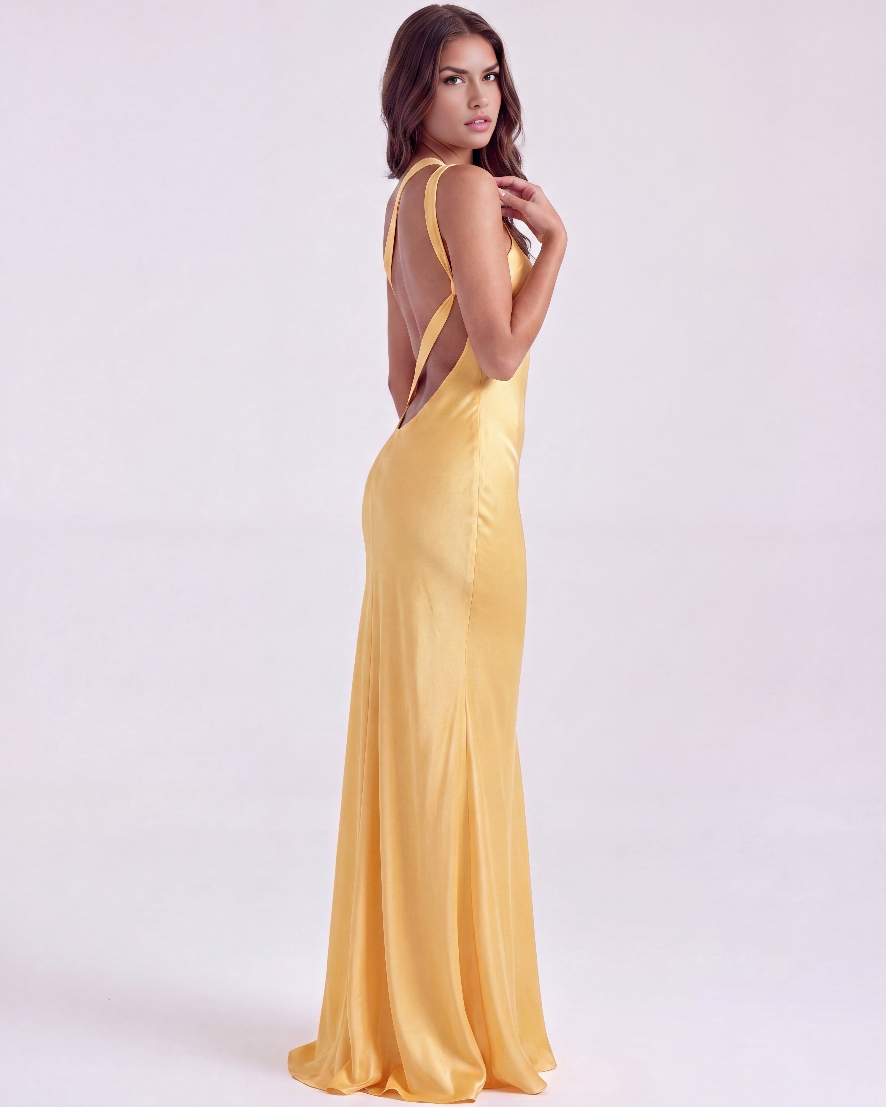 Amara One-Shoulder Fitted Maxi Wedding Guest Dress - Butter Yellow