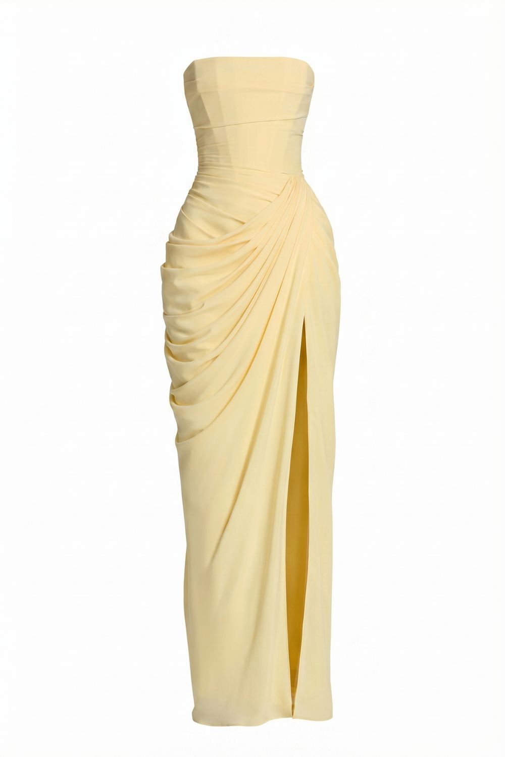 Azalée Strapless Draped High-Slit Maxi Dress - Celeste Ricci