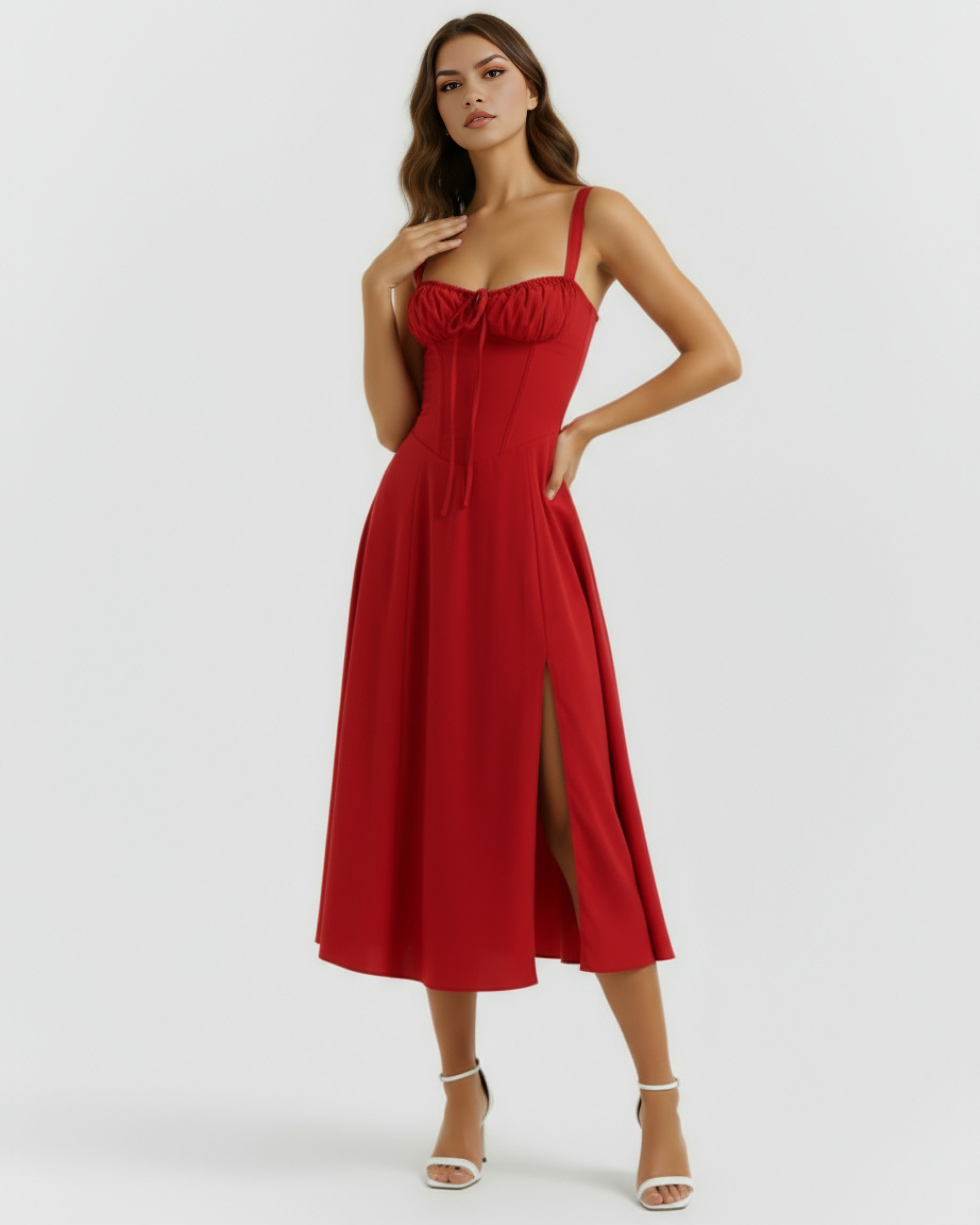 Aurora Corseted Fitted Maxi Summer Dress - Buttercup