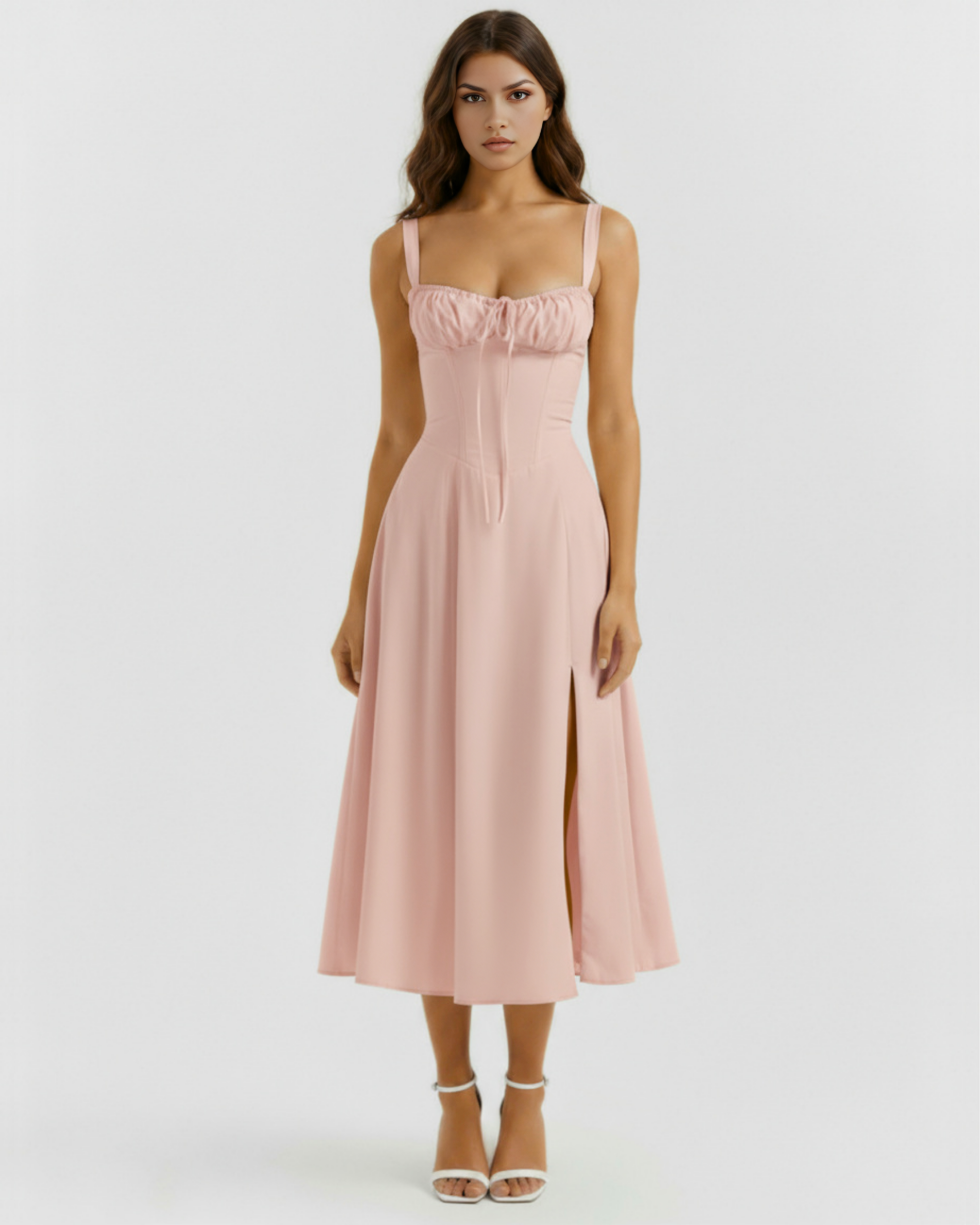 Aurora Corseted Bodycon Maxi Summer Dress - Rosé