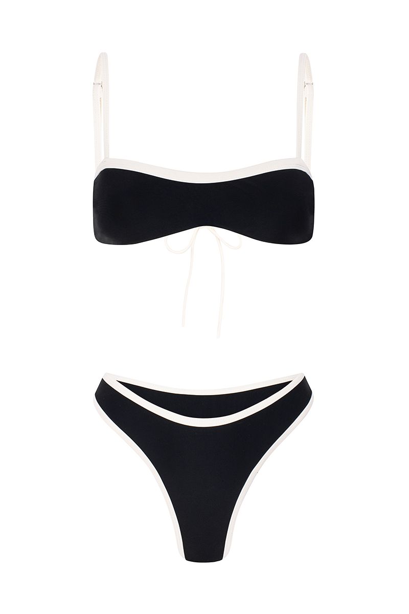 My Love Strapless Elegant Mini Summer Dress - Black and Pearl - Celeste Ricci