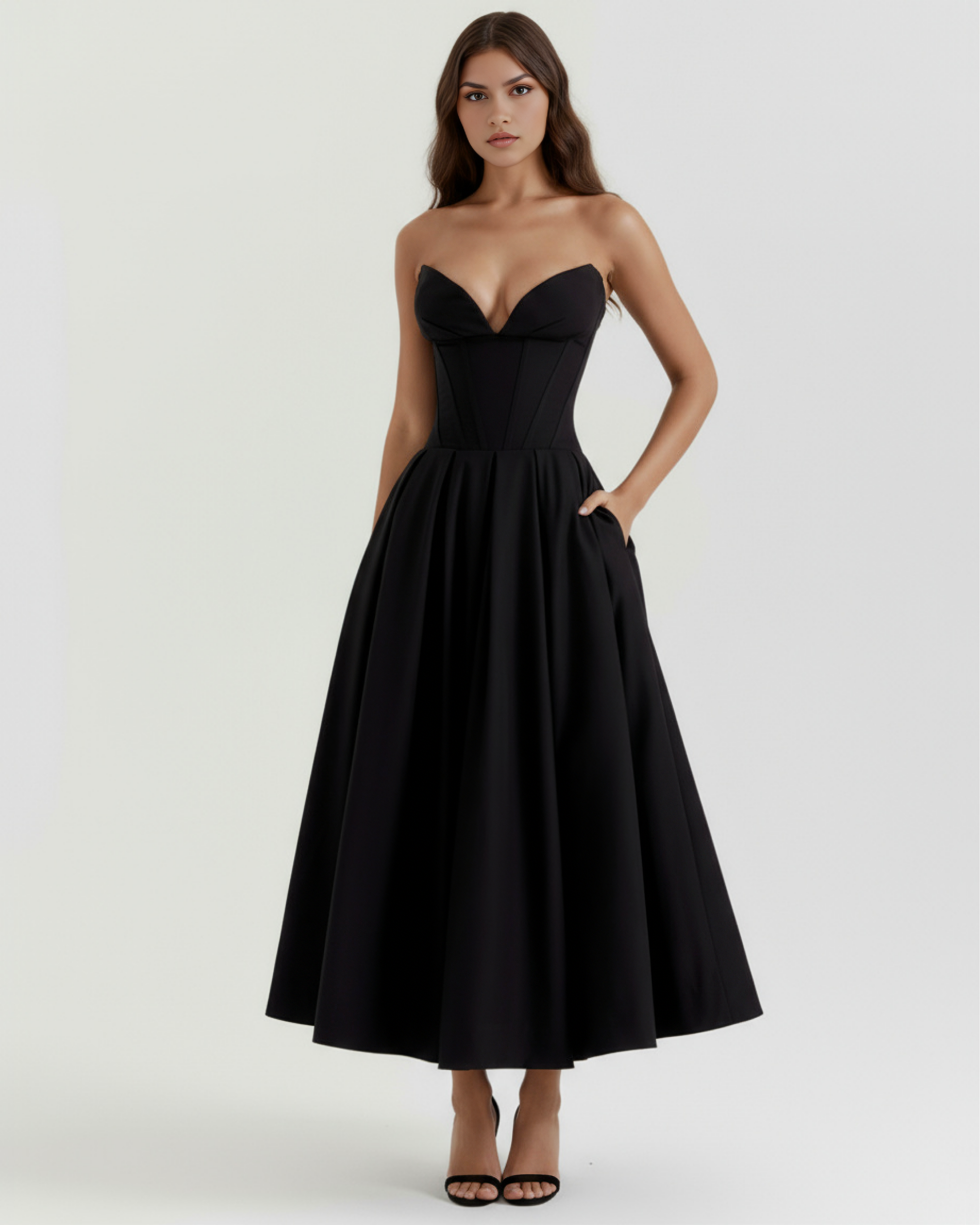 Amalfi Strapless Voluminous Maxi Wedding Dress - Soft Pink