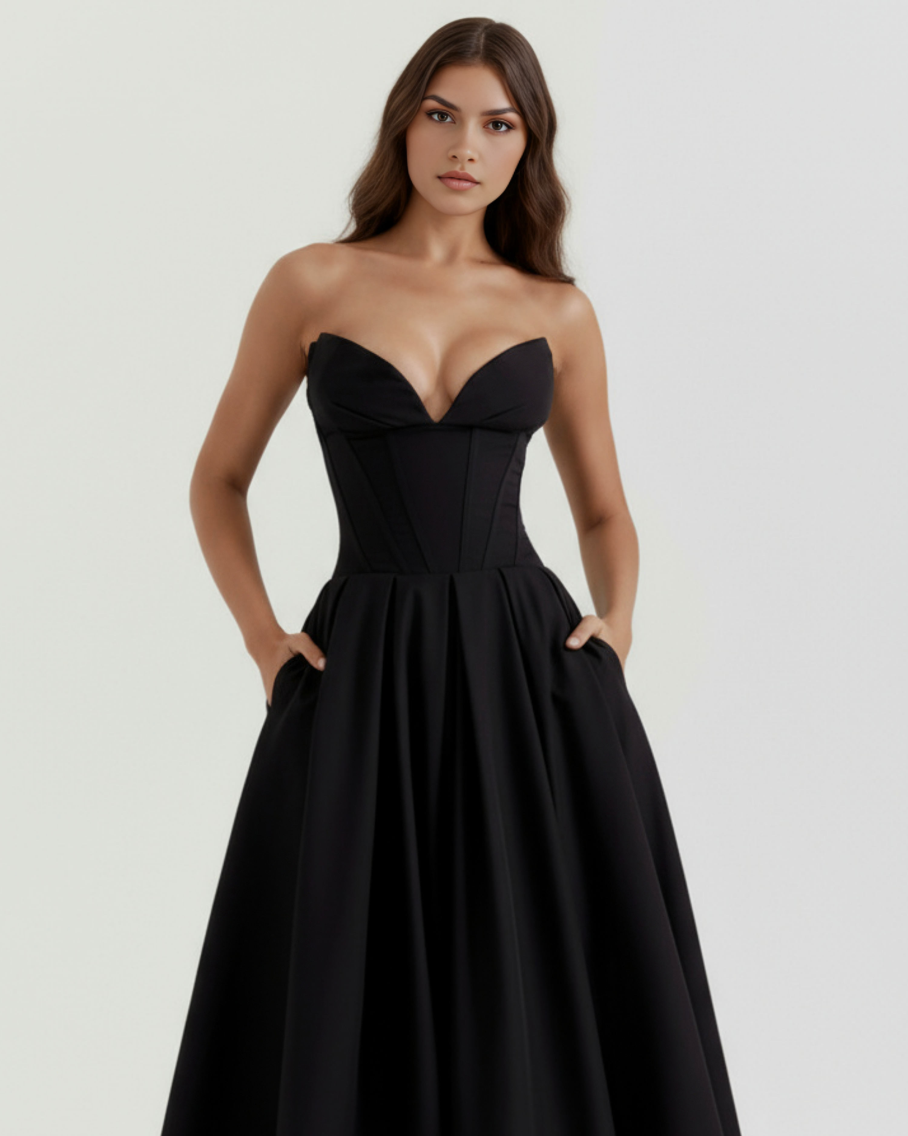 Amalfi Strapless Voluminous Maxi Wedding Dress - Soft Pink