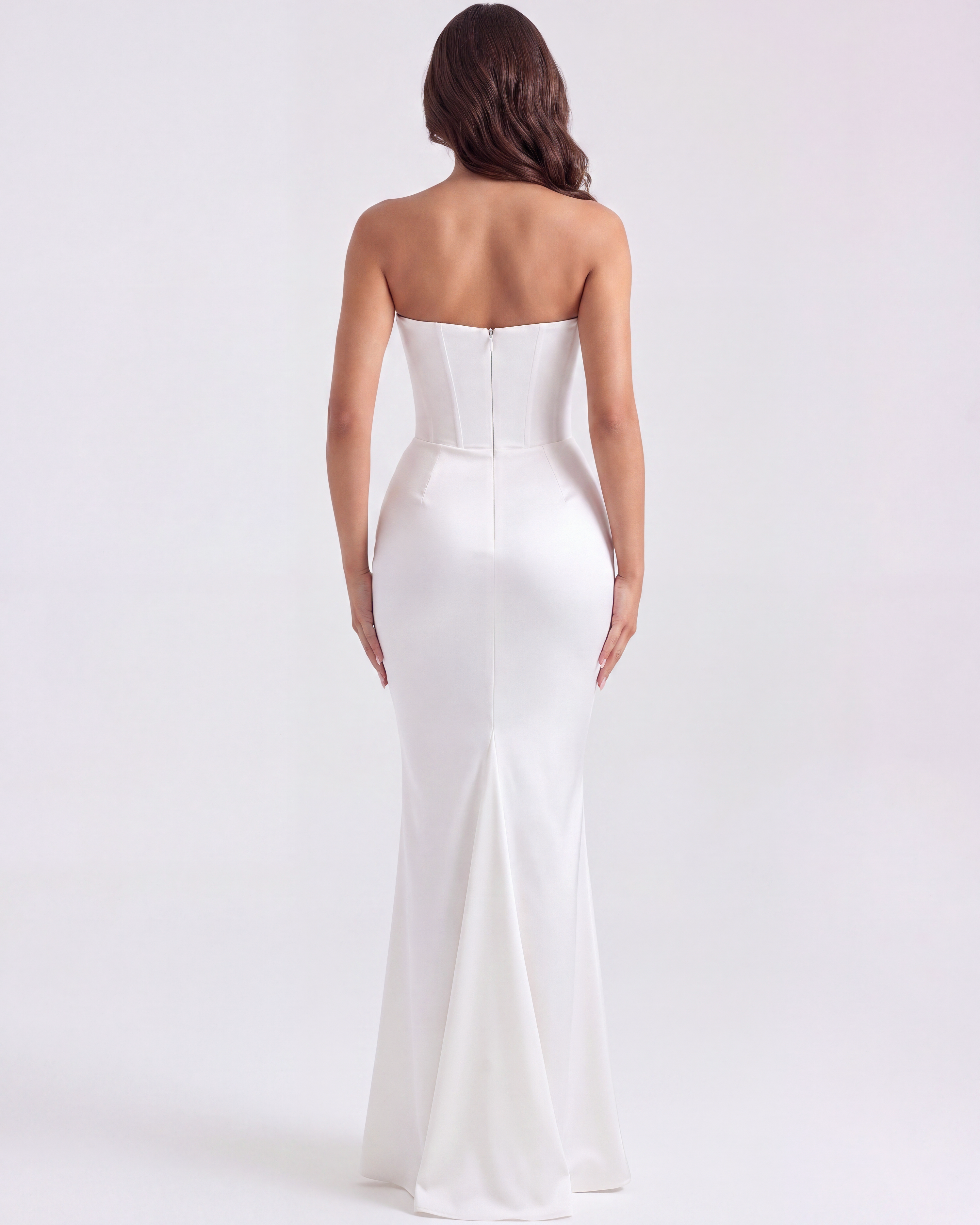 Rosalind Fitted Elegant Maxi Wedding Guest Dress - White