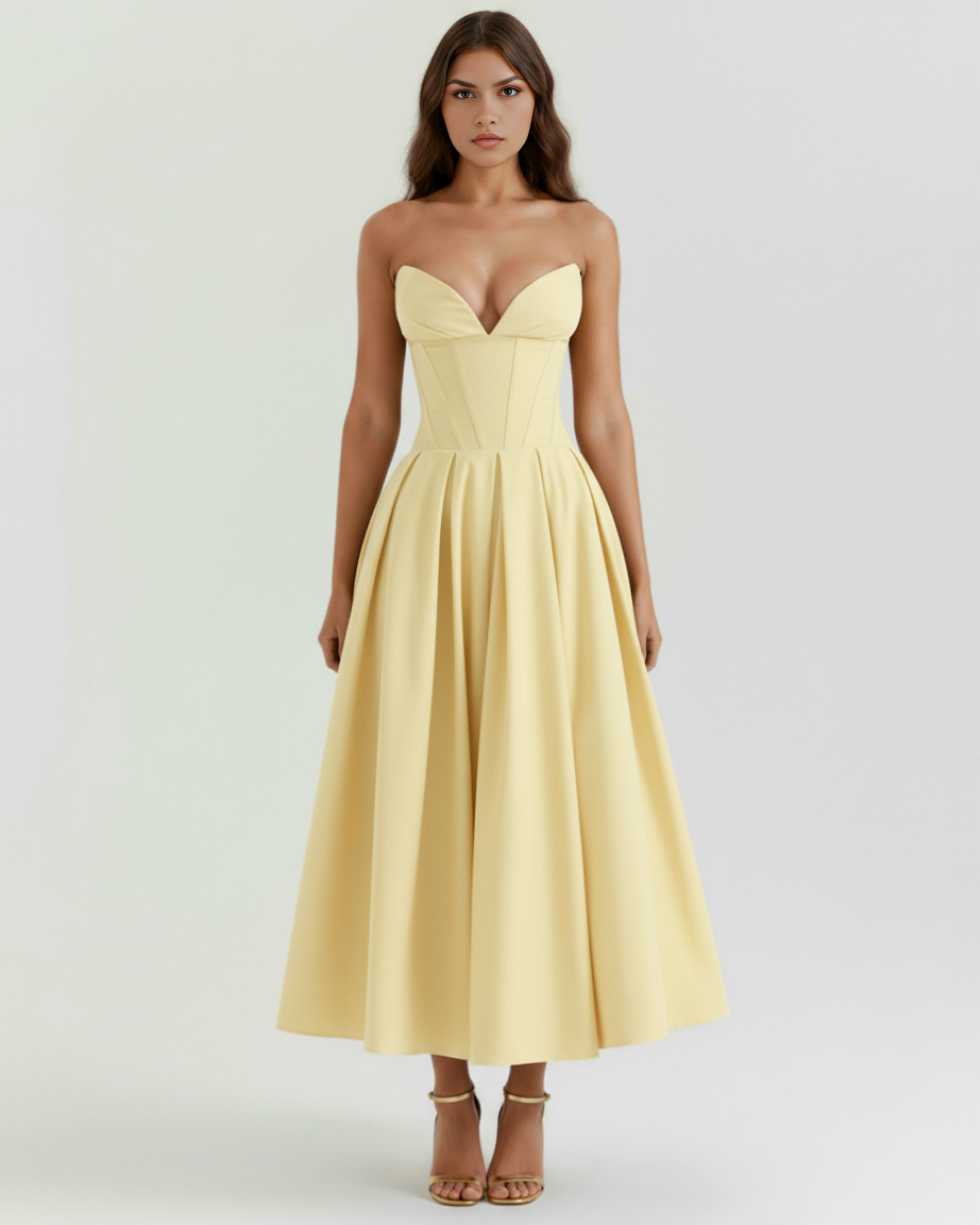 Amalfi Strapless Fitted Maxi Wedding Guest Dress - White