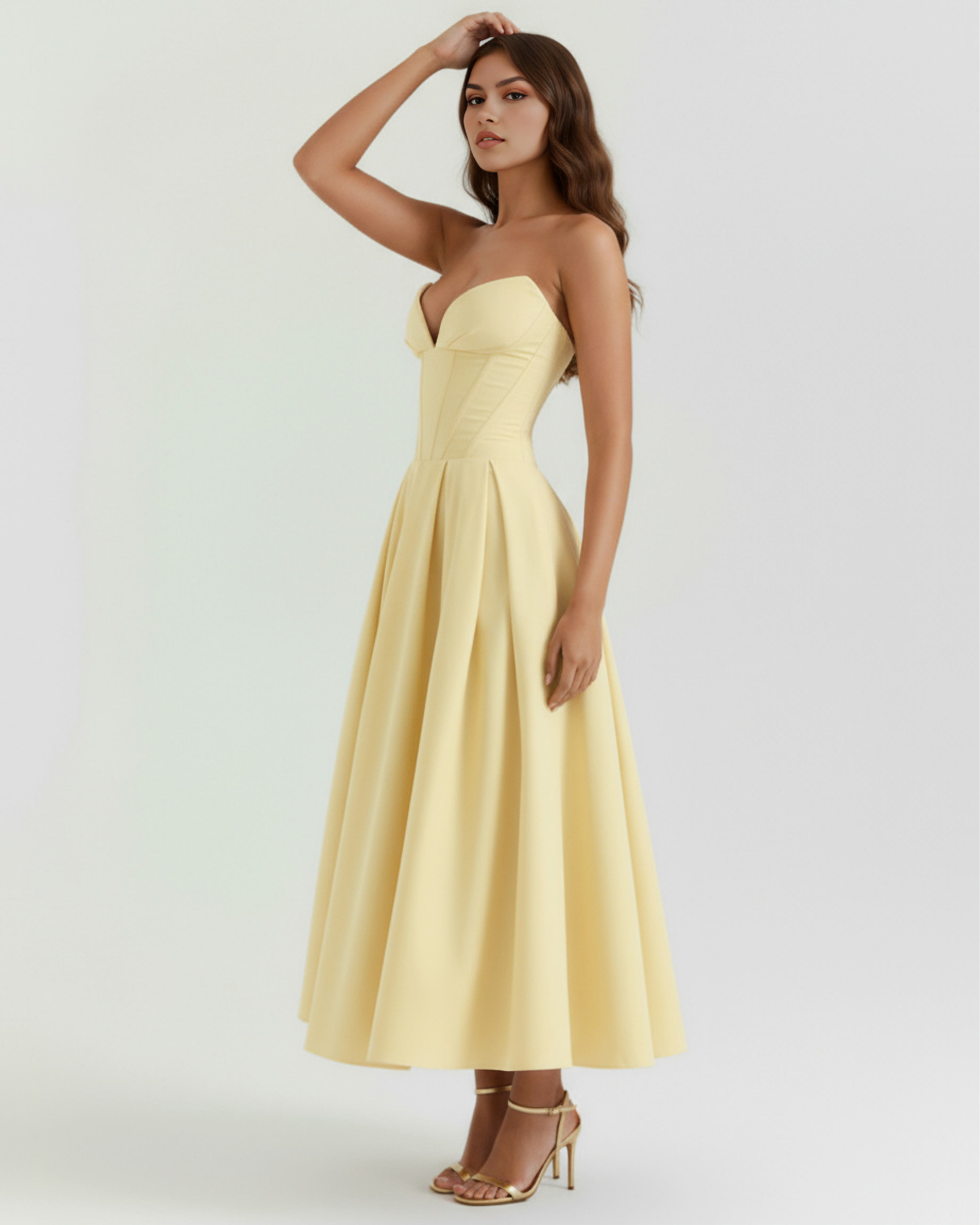 Amalfi Strapless Fitted Maxi Wedding Guest Dress - White