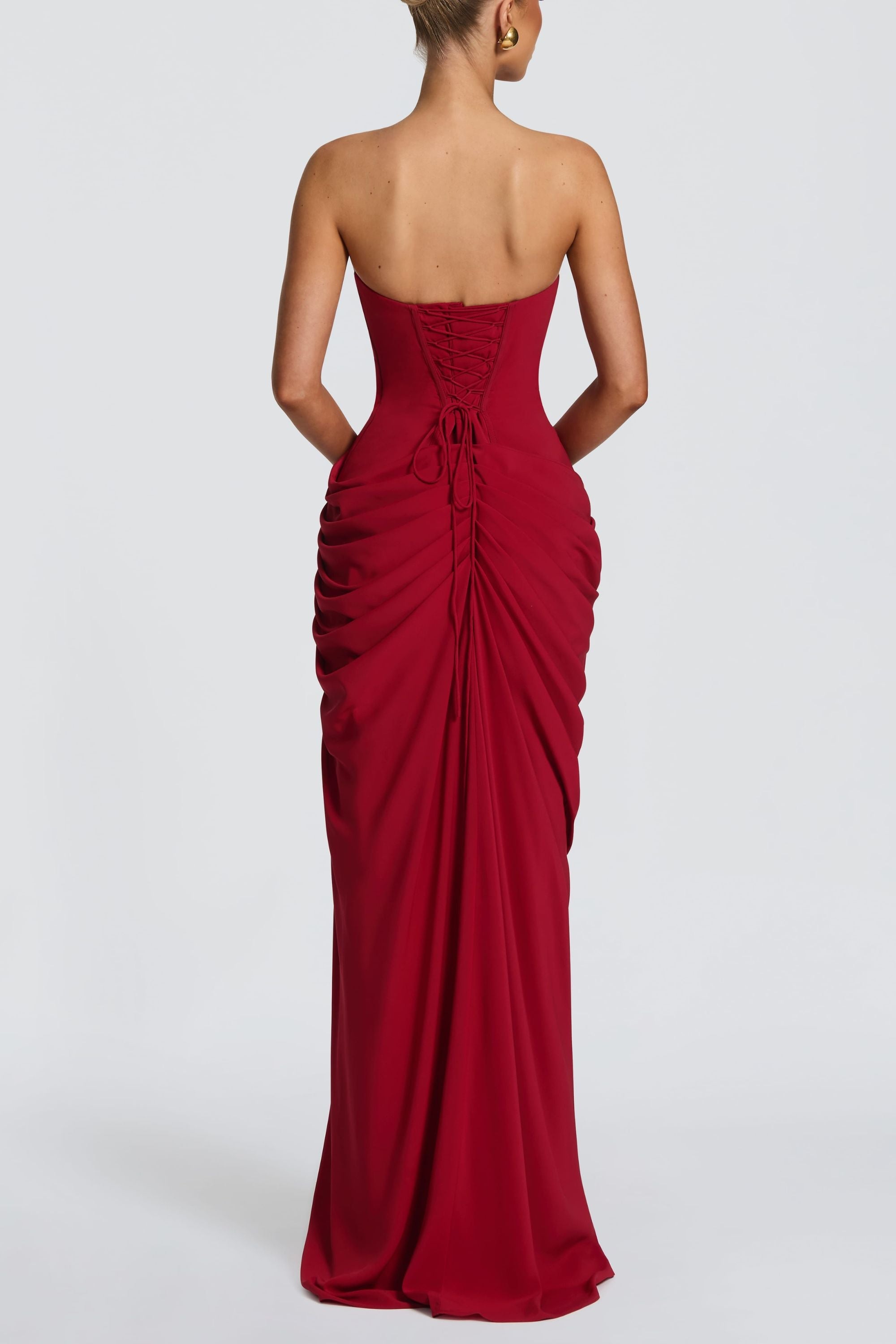 Azalée Strapless Draped High-Slit Maxi Dress - Celeste Ricci