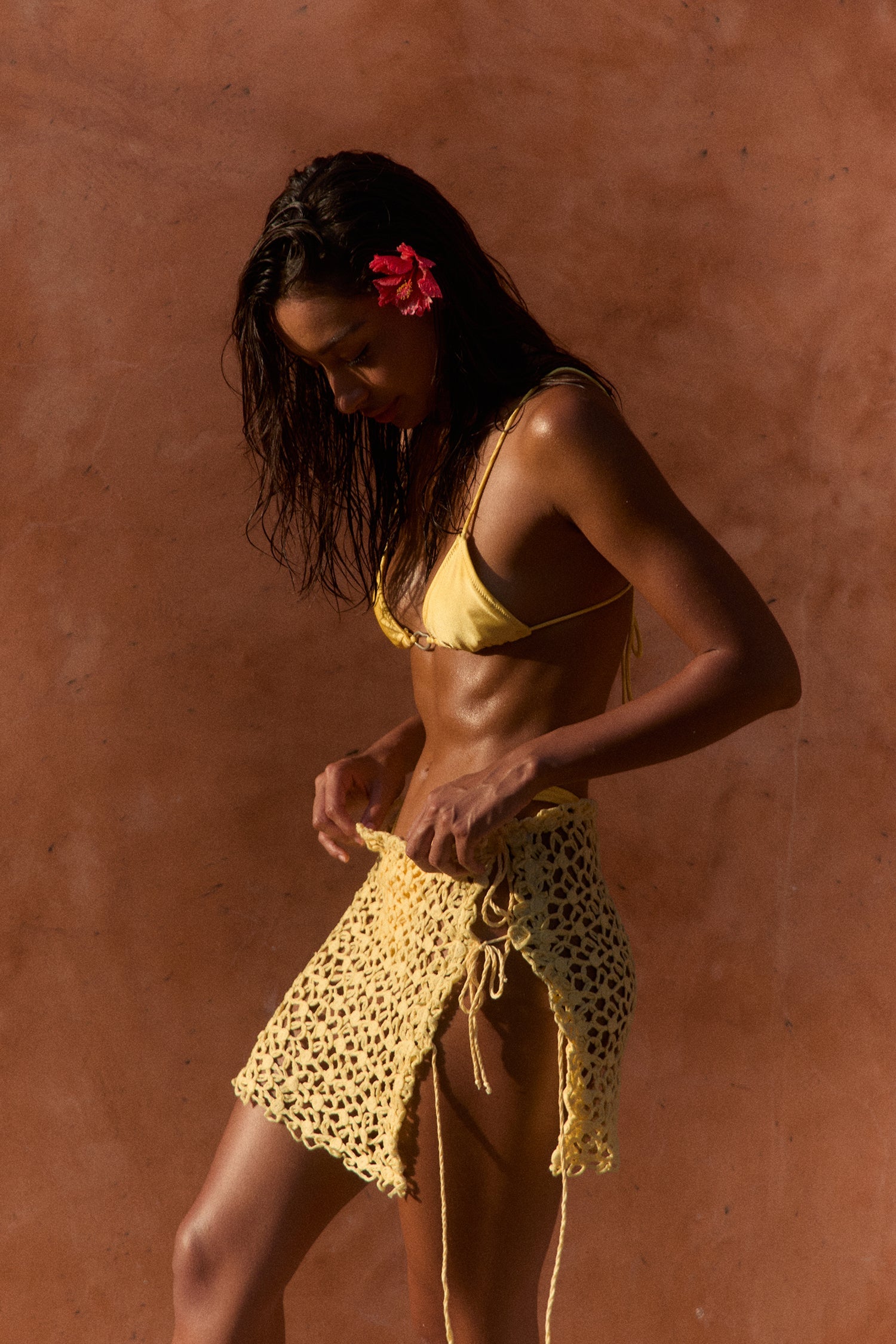 Triangle Top Adjustable Summer Bikini - Yellow - Celeste Ricci
