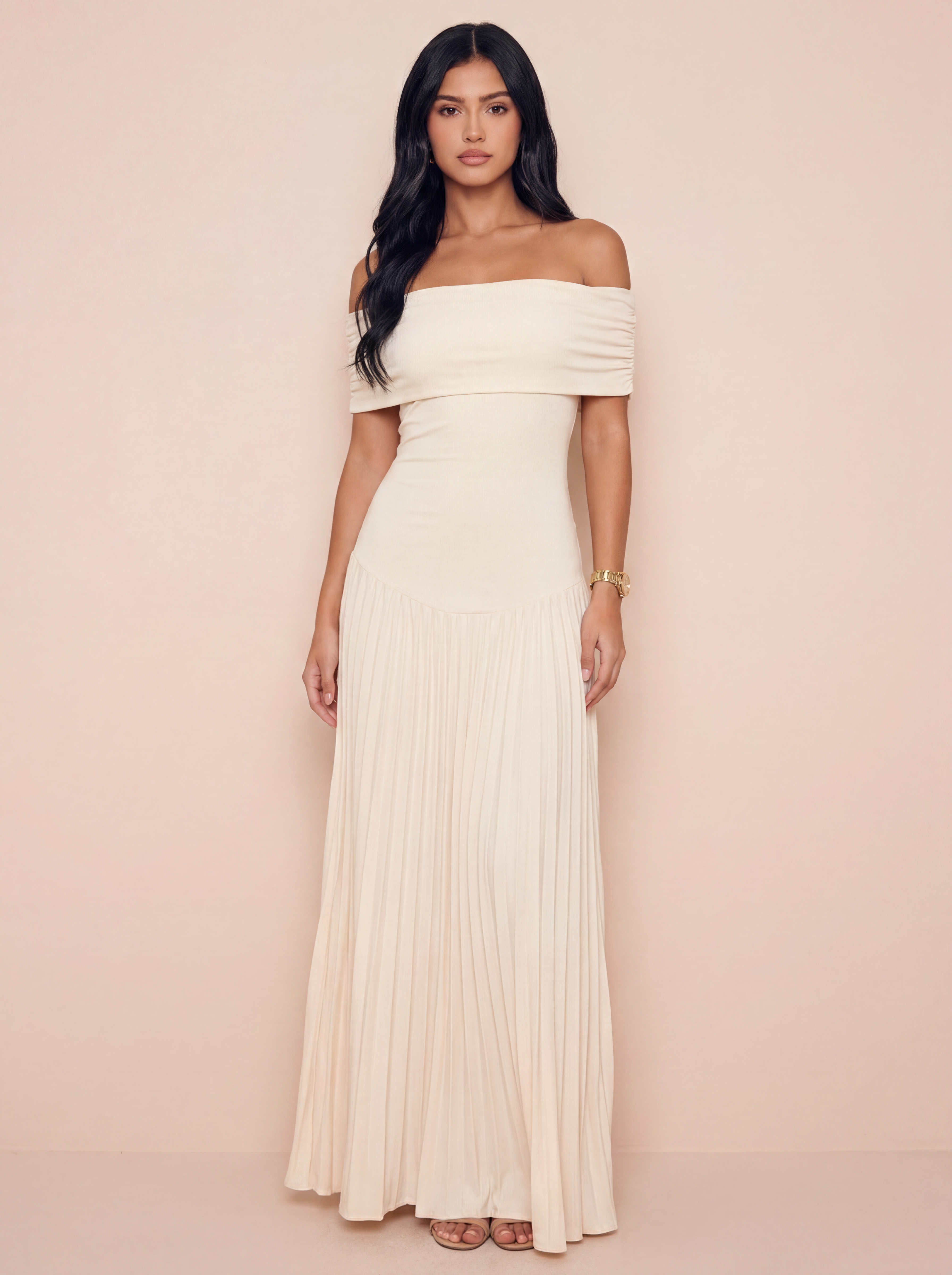 Tyra Off Shoulder A-Line Maxi Dress - Nubae