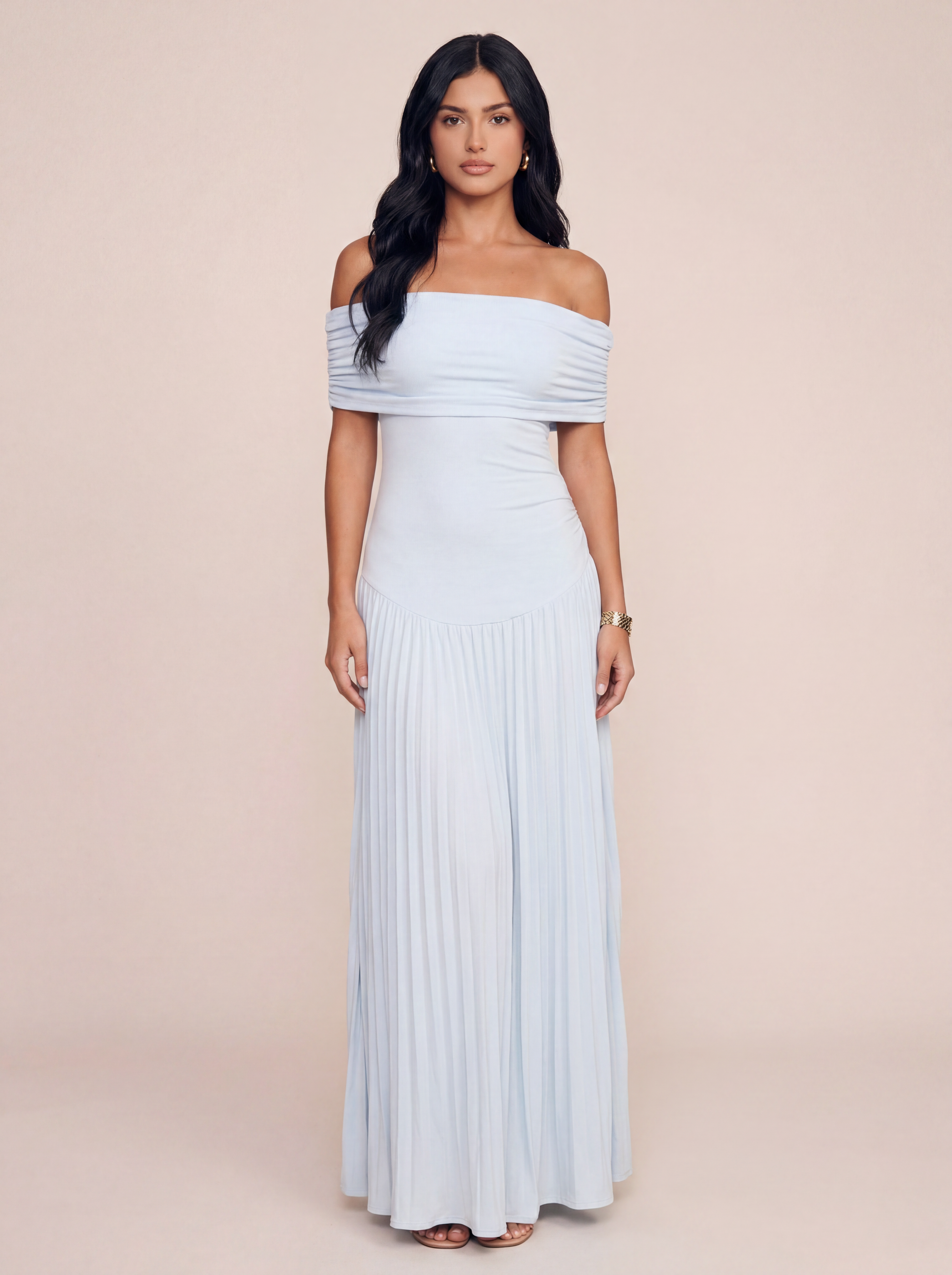 Tyra Off Shoulder A-Line Maxi Dress - Nubae