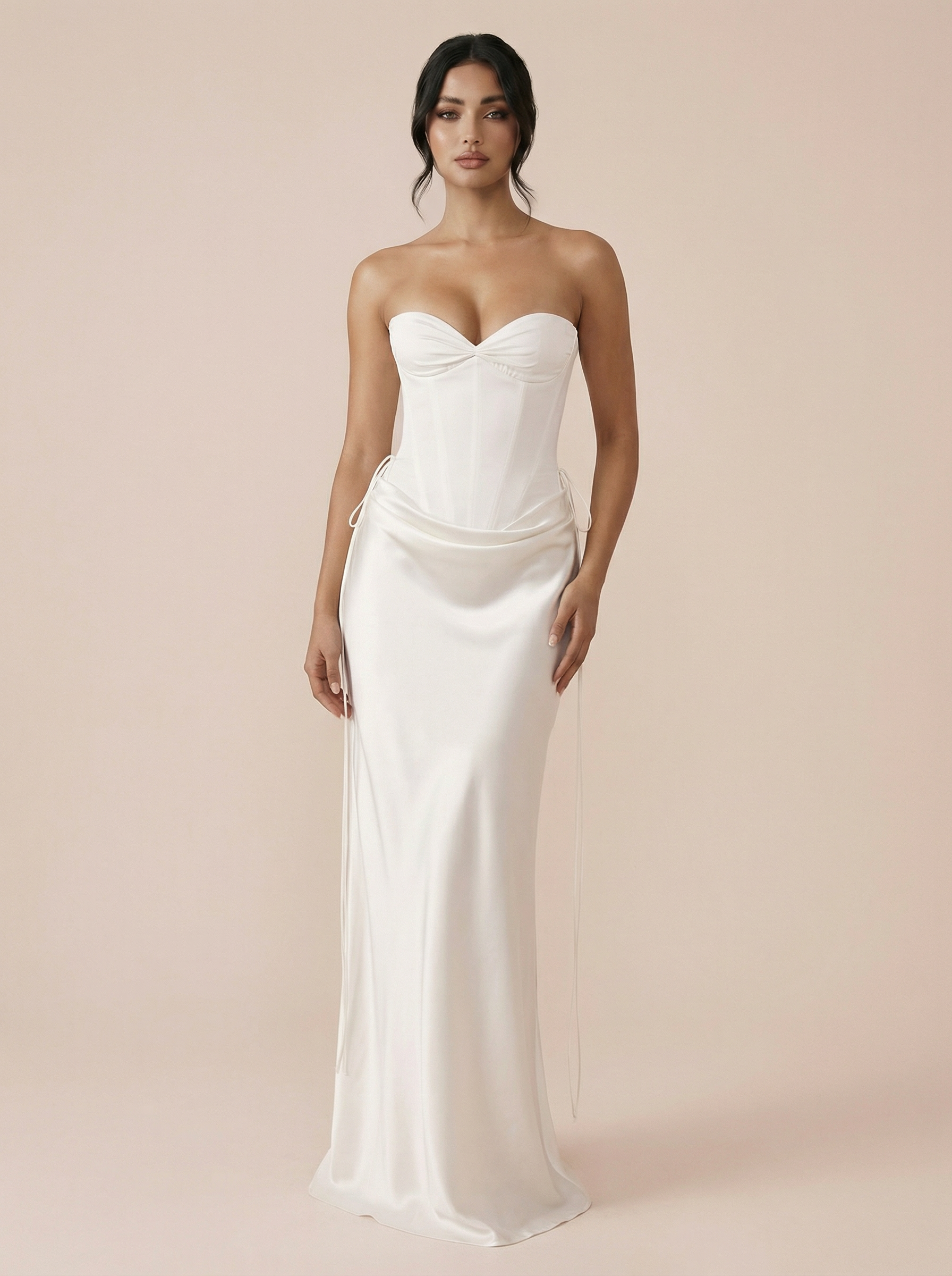 Romily Off-shoulder Elegant Patchwork Strapless Maxi Dress - Nubae