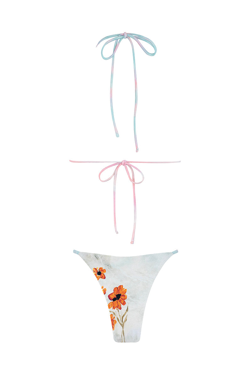 Margot Reversible Floral Gradient Mini Summer Bikini - Pink/Aqua - Celeste Ricci