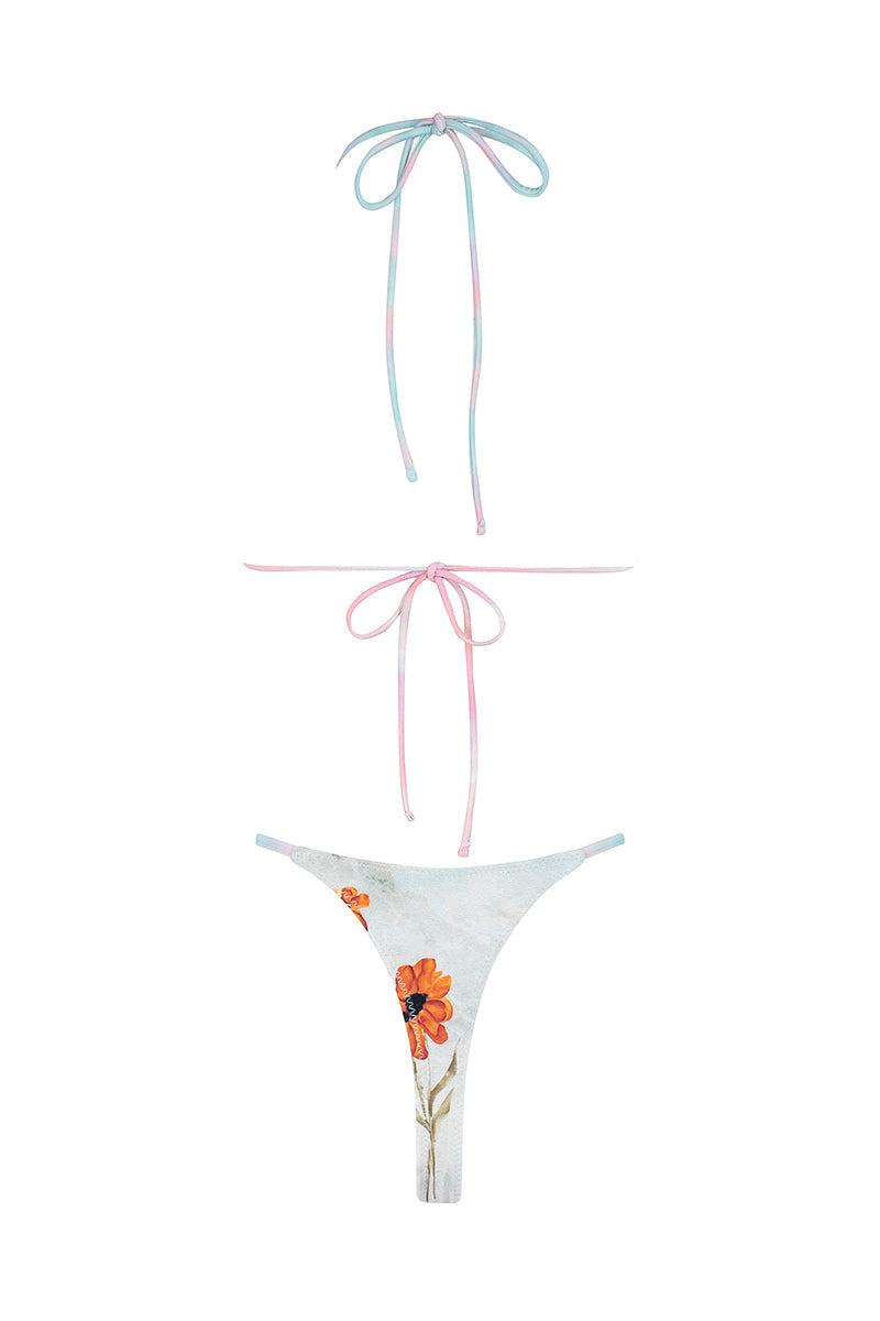 Margot Reversible Floral Gradient Mini Summer Bikini - Pink/Aqua - Celeste Ricci