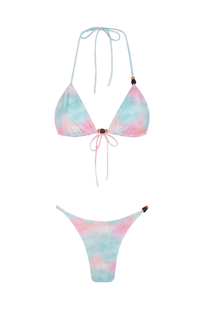 Margot Reversible Floral Gradient Mini Summer Bikini - Pink/Aqua - Celeste Ricci