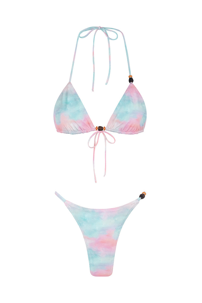 Margot Reversible Floral Gradient Mini Summer Bikini - Pink/Aqua - Celeste Ricci