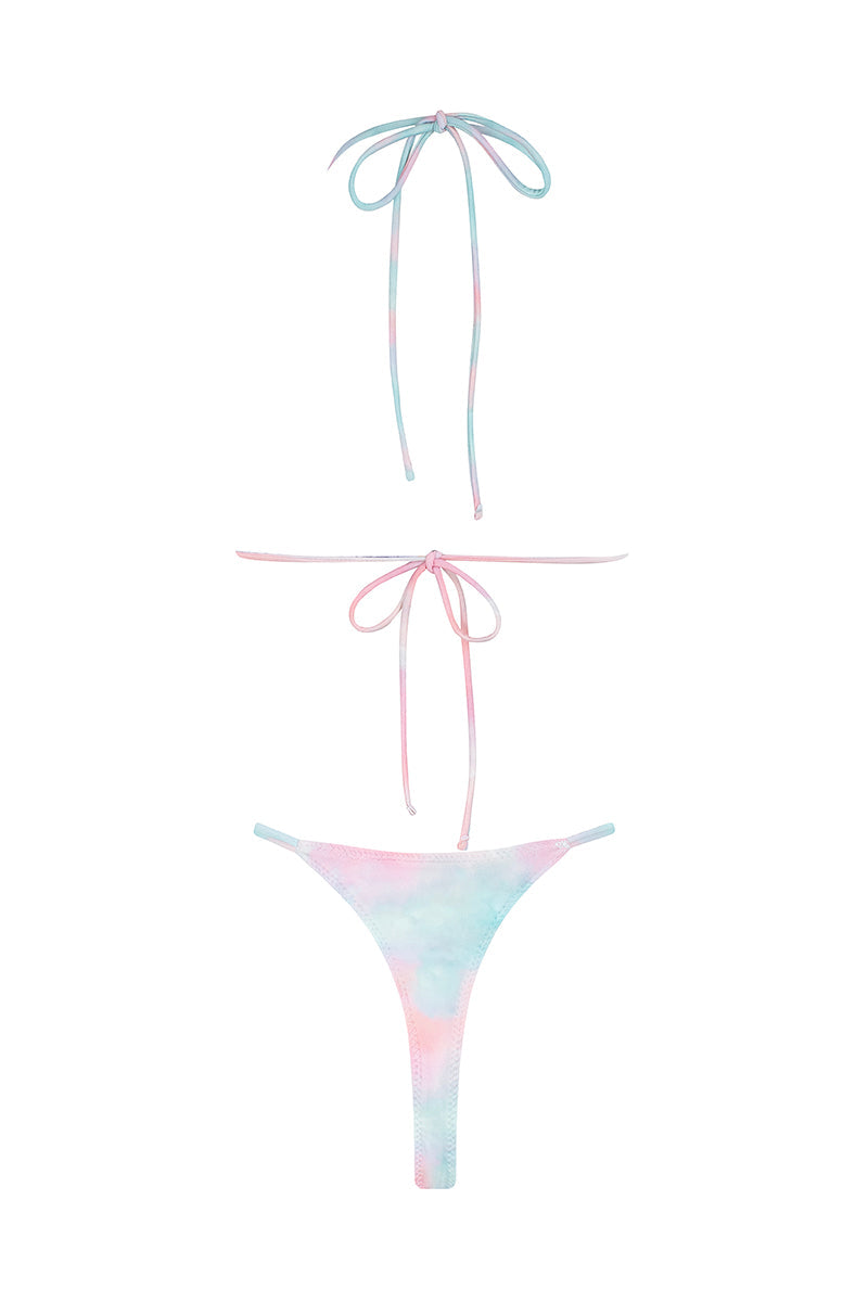 Margot Reversible Floral Gradient Mini Summer Bikini - Pink/Aqua - Celeste Ricci