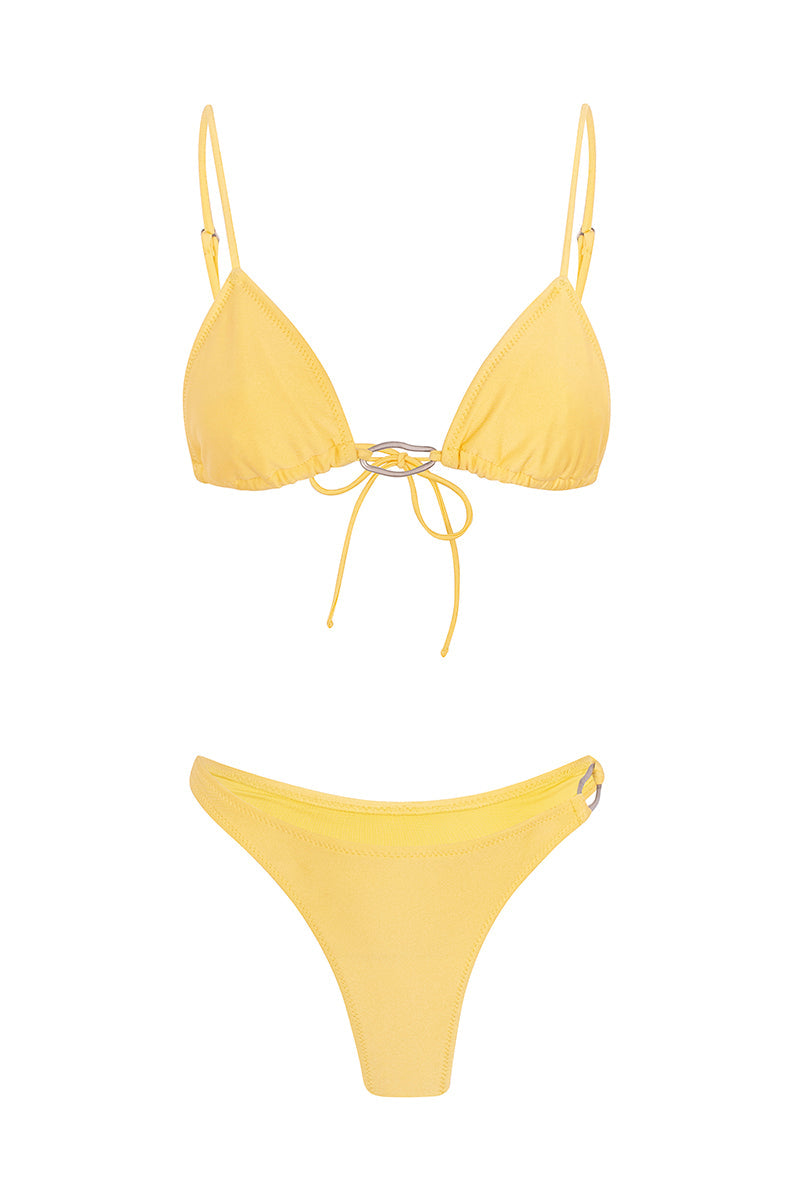 Triangle Top Adjustable Summer Bikini - Yellow - Celeste Ricci