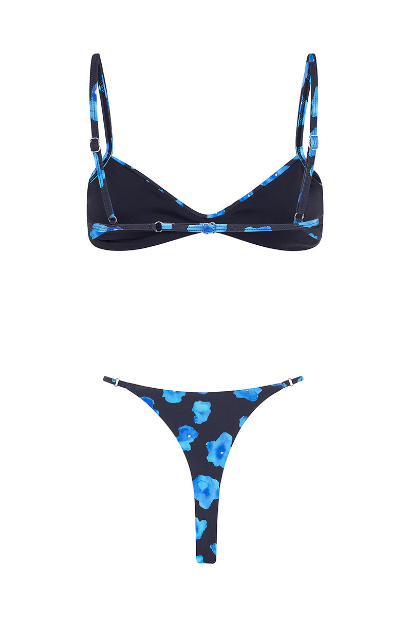 Sea Floral Cheeky Summer Bikini - Blue - Celeste Ricci