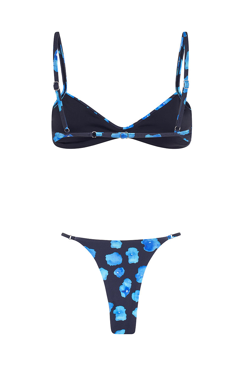 Sea Floral Cheeky Summer Bikini - Blue - Celeste Ricci