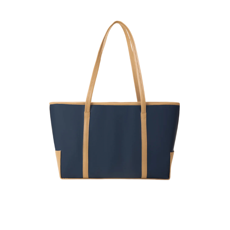 Two-Tone Navy Tote Bag
