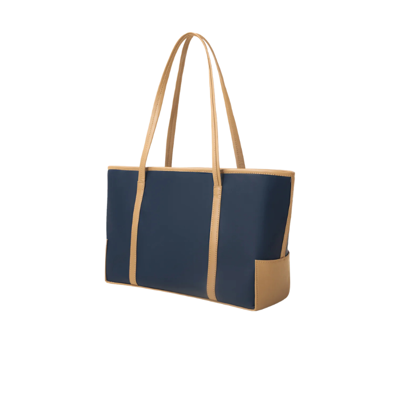 Two-Tone Navy Tote Bag