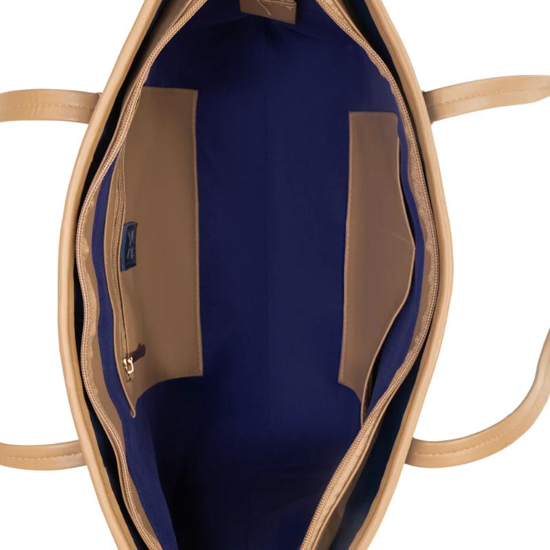 Two-Tone Navy Tote Bag