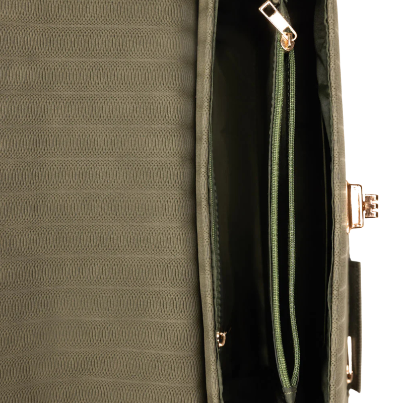 Textured Olive Green Crossbody Handbag