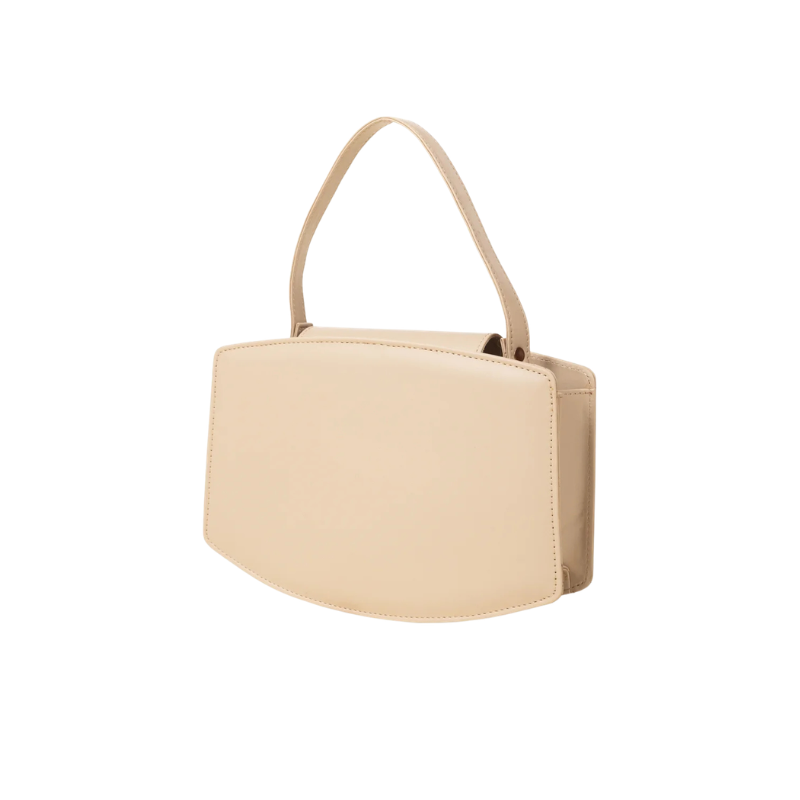 Beige Structured Handbag