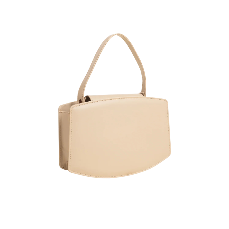 Beige Structured Handbag