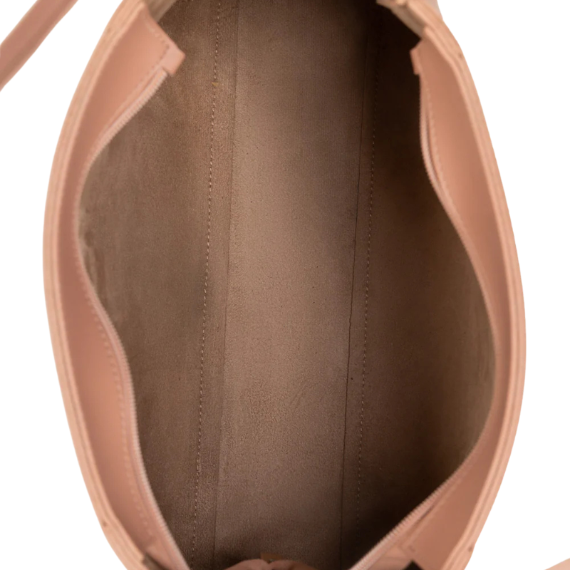 Structured Peach Brown Tote Bag