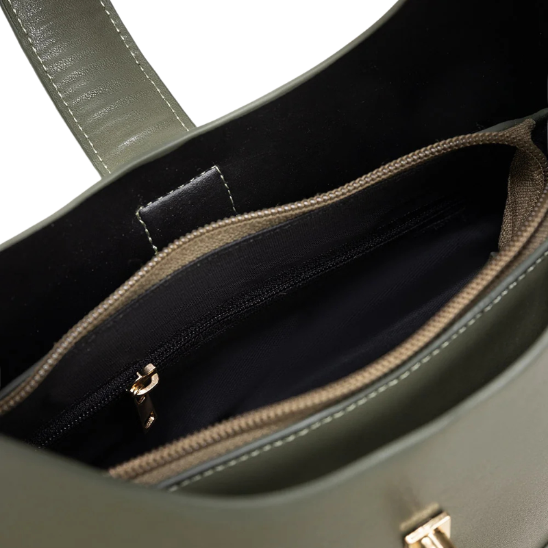 Structured Olive Green Hobo Handbag