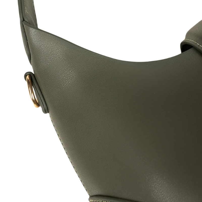 Structured Olive Green Hobo Handbag