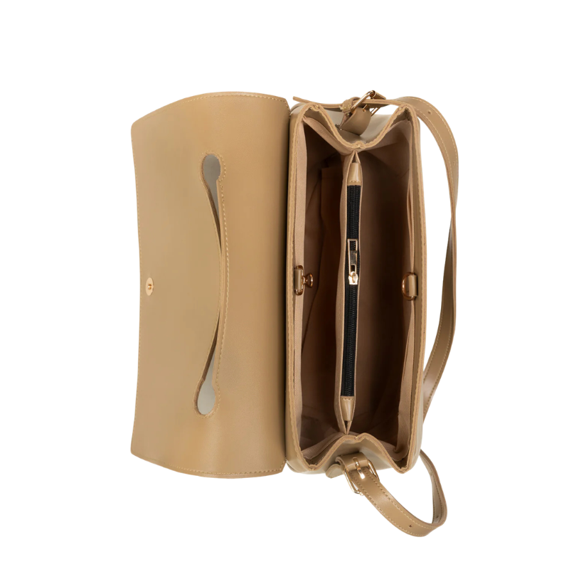 Structured Beige Tote Bag